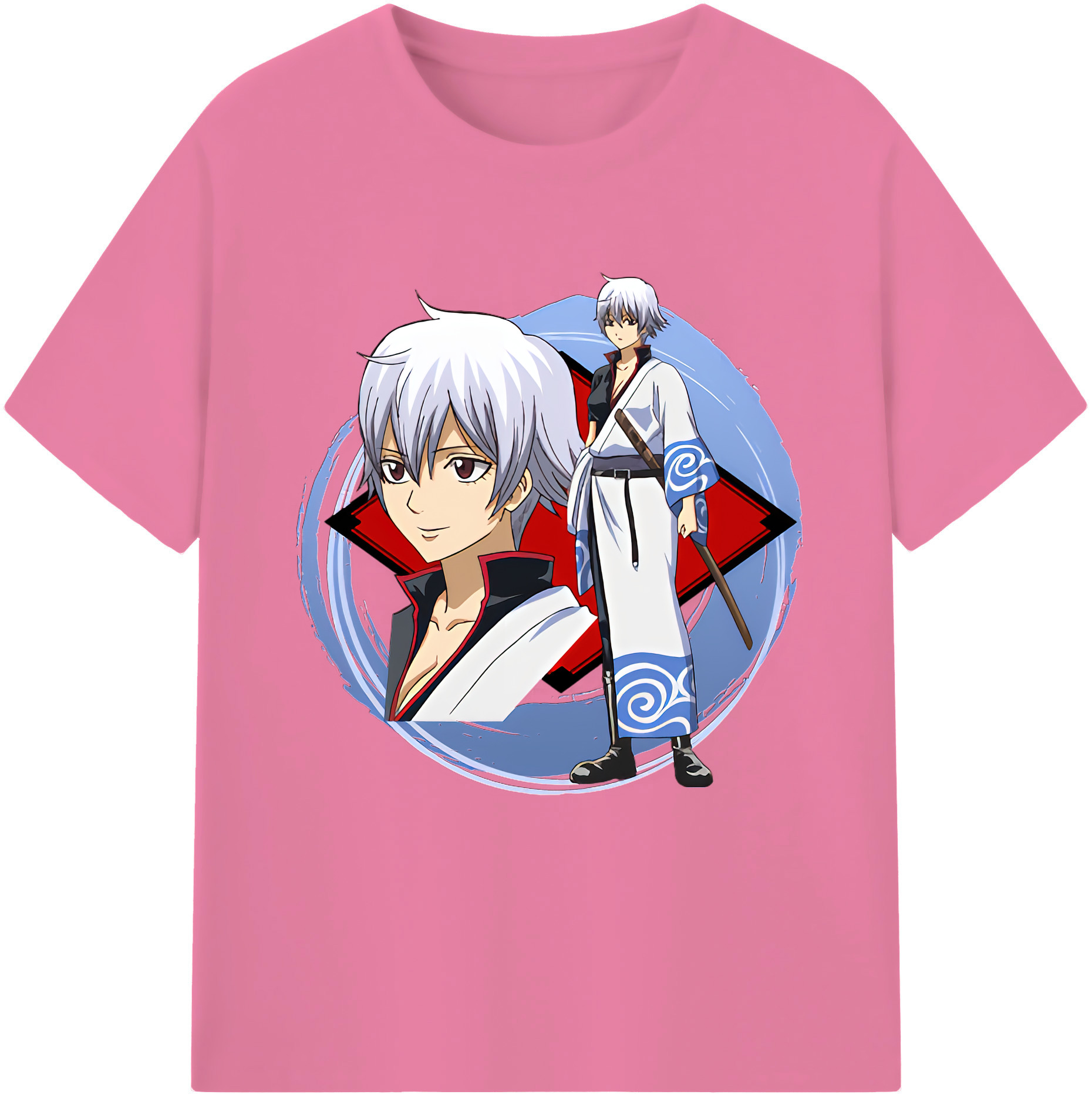 （画像用） ぎんたま 坂田銀時（さかたぎんとき） 神楽 志村新八（しむら しんぱち） GINTAMA Sakata Gintoki Kagura Shimura Shinpachi 綿100％半袖Tシャツ（フロントプリント）
